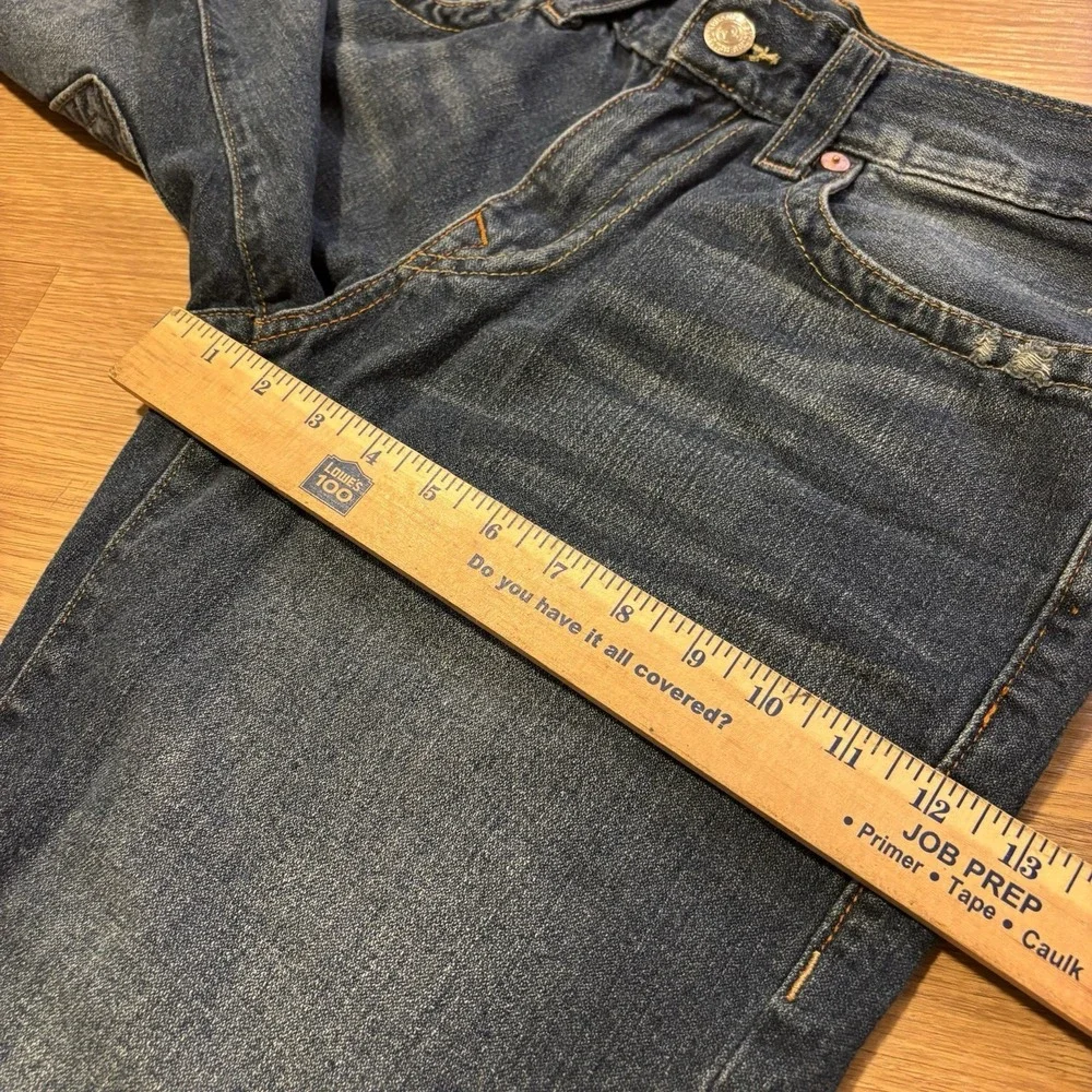 VTG True Religion Ricky Cut-Off Shorts Mens 32 Big T Jorts Thick Stitch USA Y2K